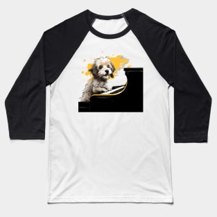 Dog playing piano Baseball T-Shirt